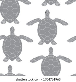 Flock of turtles seamless pattern. Creative vector background with reptile flock.