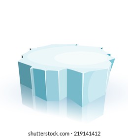 Floe isolated on a white background. Winter. Vector illustration.