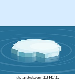 Floe in the sea. Winter. Vector illustration.