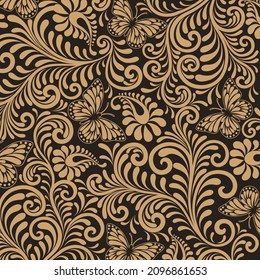 Floeal background design in gold color