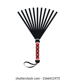 Flogger leather. BDSM device for spanking. Isolated vector illustration