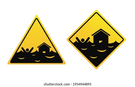 Flood Area Warning Sign Images, Stock Photos & Vectors | Shutterstock