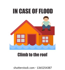 flood awareness for flood safety procedure concept. vector illustration