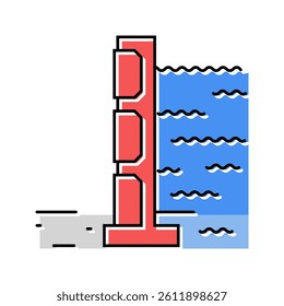 flood barrier disaster color icon vector. flood barrier disaster sign. isolated symbol illustration