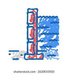 inundação barreira desastre doodle ícone esboço vetor. inundação barreira sinal de desastre. símbolo isolado ilustração