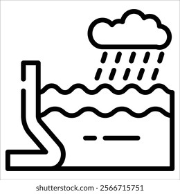 Flood Barrier Icon Element For Design