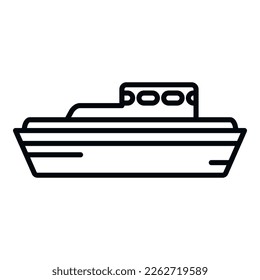 Flood boat icon outline vector. Sea life. Coast guard
