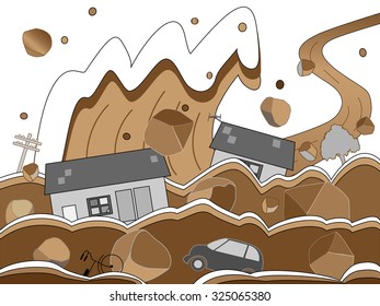 Flood caused by the heavy rain