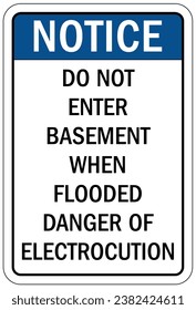 Flood danger sign and labels