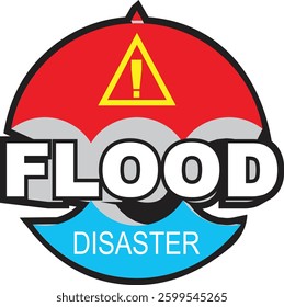 FLOOD DISASTER ADVERTISING VECTOR ILLUSTRATION