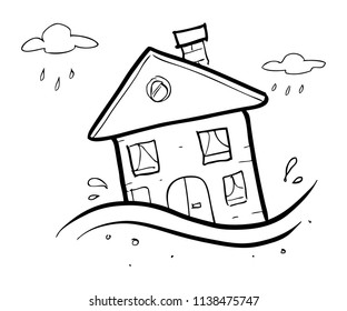flood disaster drawing