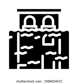 flood disaster glyph icon vector. isolated contour symbol black illustration