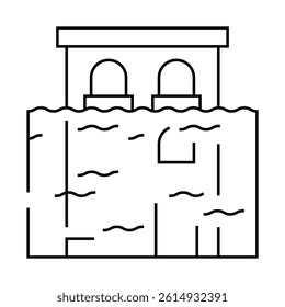 flood disaster line icon vector. flood disaster sign. isolated contour symbol black illustration