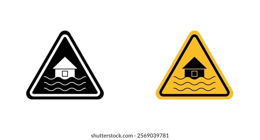 Flood disaster signs vector graphic pack