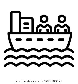 Flood evacuation icon. Outline Flood evacuation vector icon for web design isolated on white background