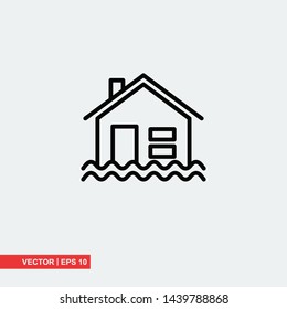Flood flat icon on white background, vector illustration