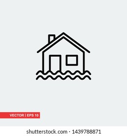 Flood flat icon on white background, vector illustration