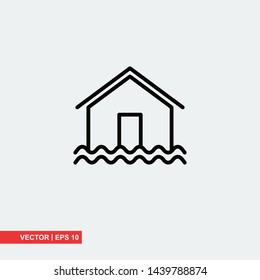 Flood flat icon on white background, vector illustration
