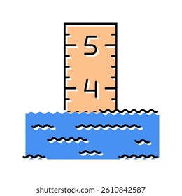 flood gauge disaster color icon vector. flood gauge disaster sign. isolated symbol illustration