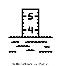 flood gauge disaster line icon vector. flood gauge disaster sign. isolated contour symbol black illustration