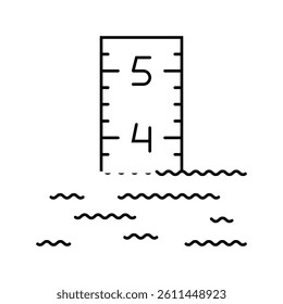 flood gauge disaster line icon vector. flood gauge disaster sign. isolated contour symbol black illustration