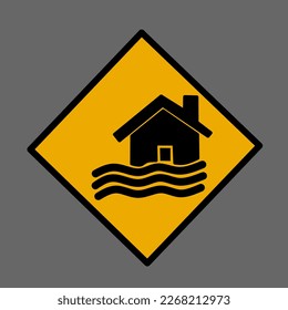 Vector de señal de advertencia de peligro de inundación