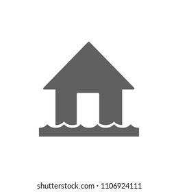 Flood with house icon vector in trendy flat style isolated on white background