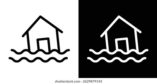 Flood icon in black vector format