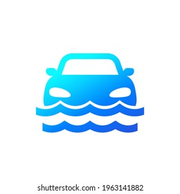Flood icon with a car