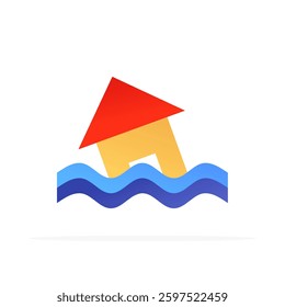 flood icon, colored flat vector. modern and minimalist design