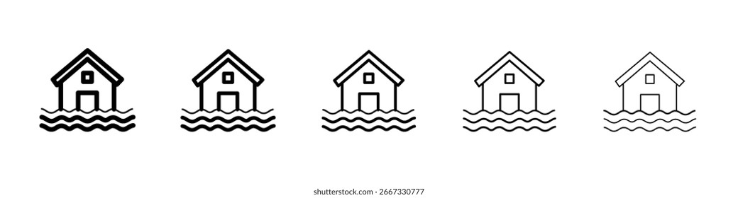 Design de ícone de inundação, logotipo, aplicativo, IU. Ilustração vetorial, EPS
