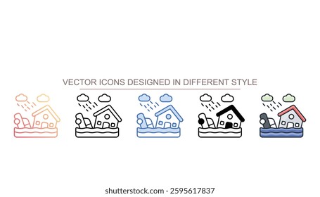 Flood icon design with white background stock illustration