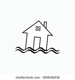 Flood Icon. Disaster Symbol. Applied for Design, Presentation, Website or Apps Elements - Vector.