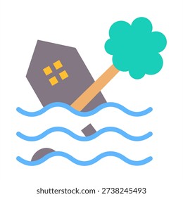 Flood Icon - Flat Color Icons For Emergency Management