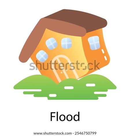 Flood icon in flat style
