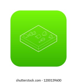 Flood icon green vector isolated on white background