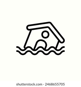 flood icon, isolated line icon