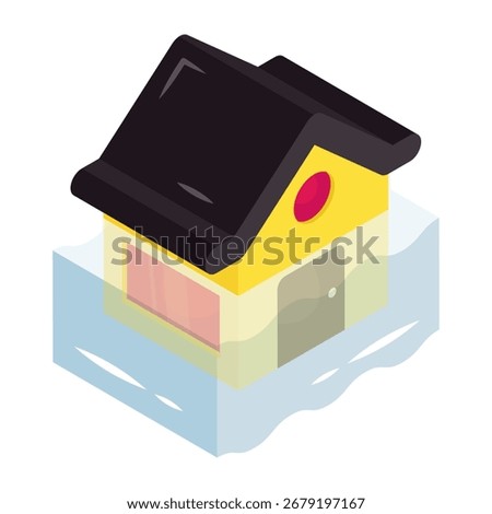 Flood icon in isometric design isolated on white background