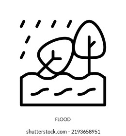 flood icon. Line Art Style Design Isolated On White Background