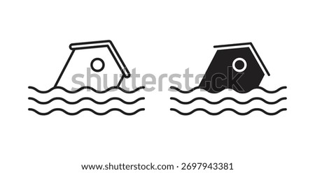 Flood icon line. eps 10 vector illustration