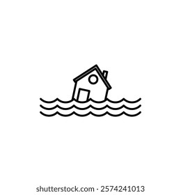 Flood icon linear logo isolated