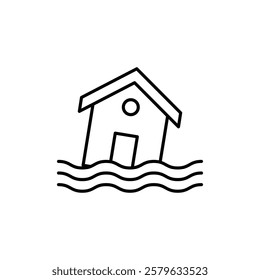 Flood icon logo sign set vector outline