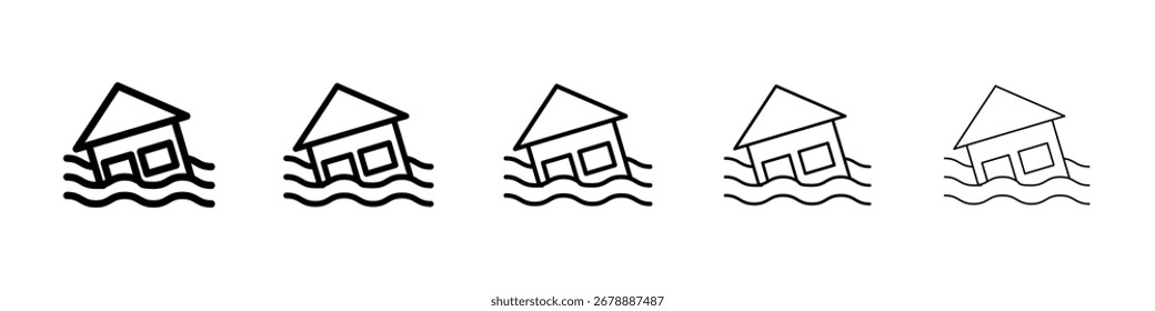 Icono de inundación para el concepto móvil y el Diseño web.