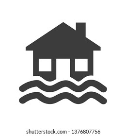 Flood icon on white background. Vector illustration
