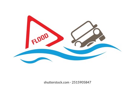 ícone de inundação no fundo branco