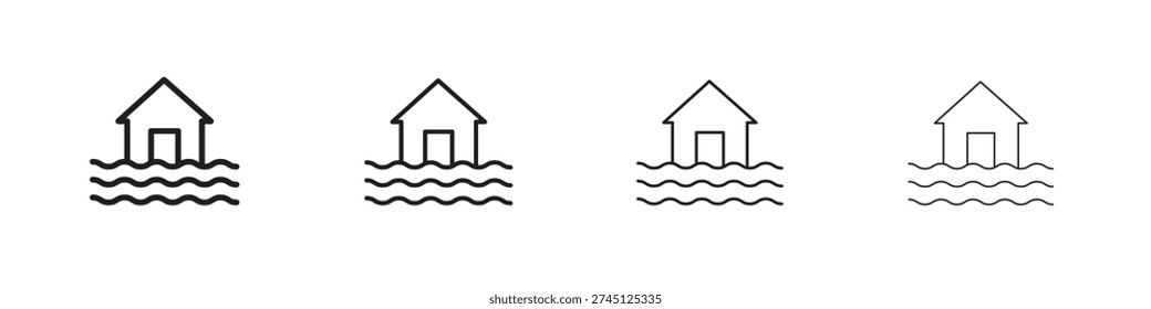 Flood icon outline vector. outline icons collection.