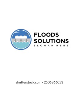 Flood icon set. River water natural disaster damage home vector icon. Tsunami disaster sign for UI designs.