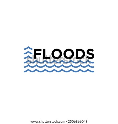 Flood icon set. River water natural disaster damage home vector icon. Tsunami disaster sign for UI designs.