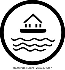 Signo de icono de inundación, símbolo, vector, arte