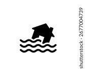 Flood icon silhouette vector flat illustration design.